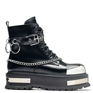 KOI footwear Borin Hardware Platform Boots Black Fashion