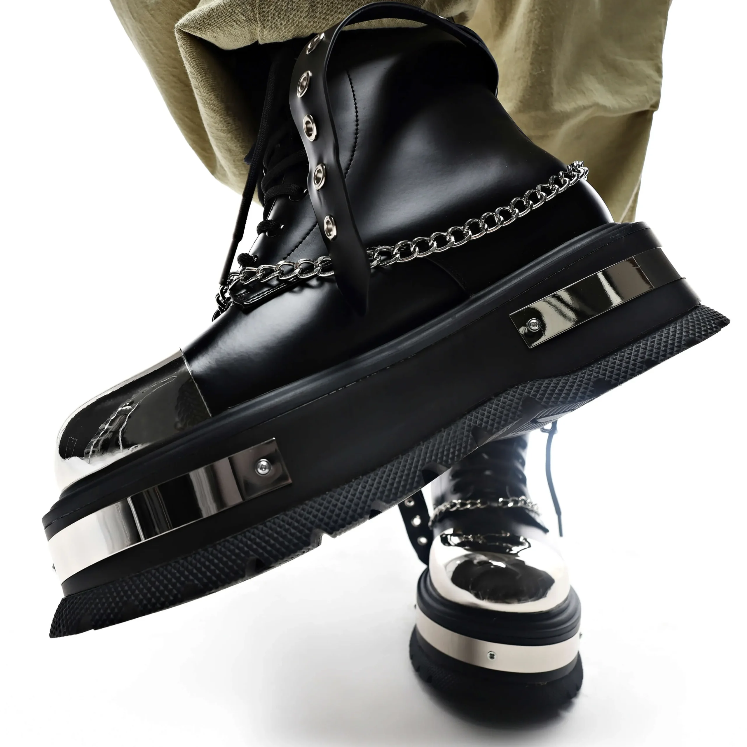 KOI footwear Borin Hardware Platform Boots Black Fashion