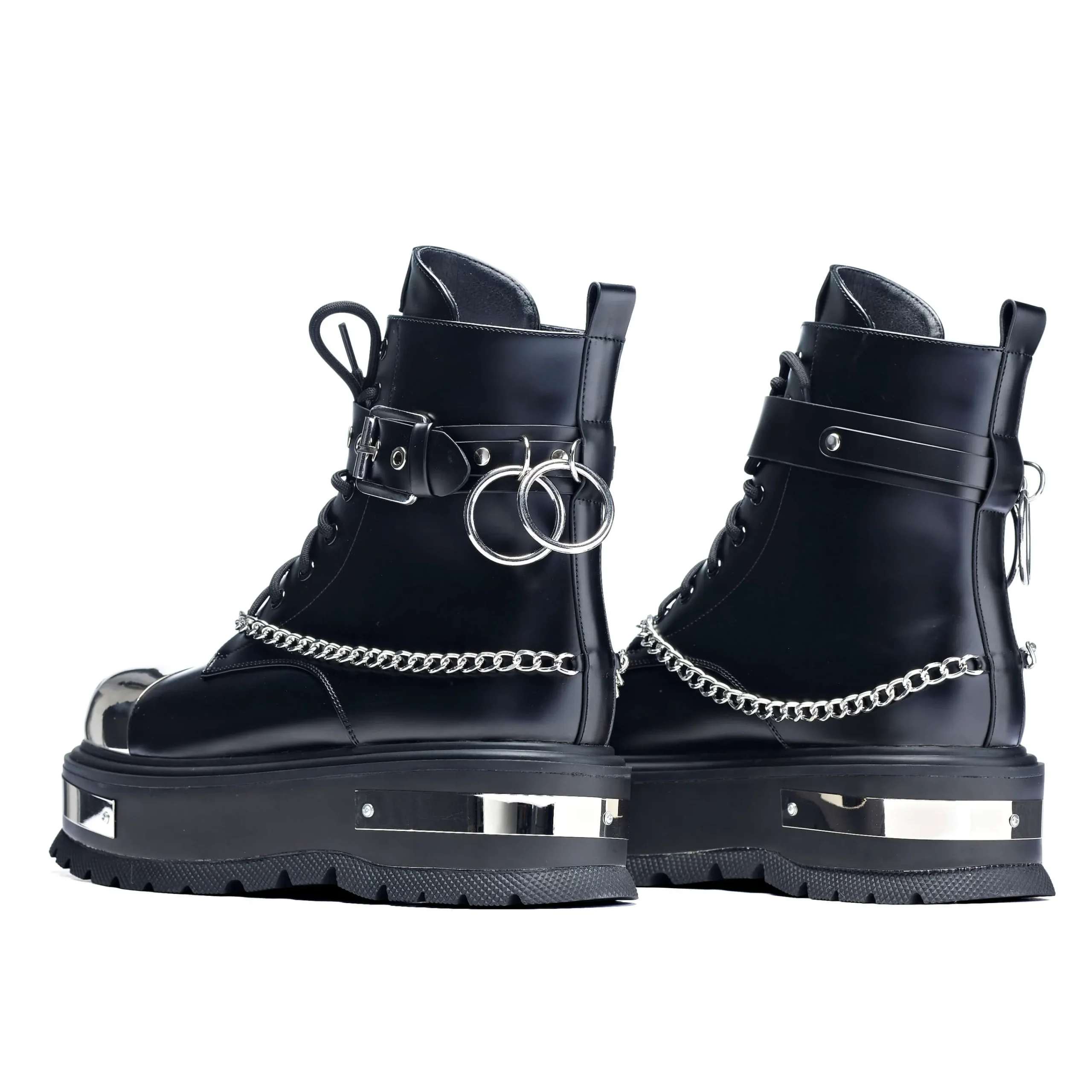 KOI footwear Borin Hardware Platform Boots Black Fashion