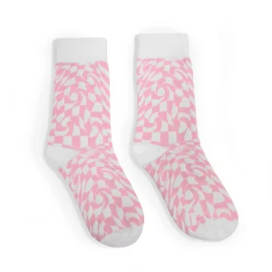 KOI footwear Check Mate Socks Pink Flash Sale