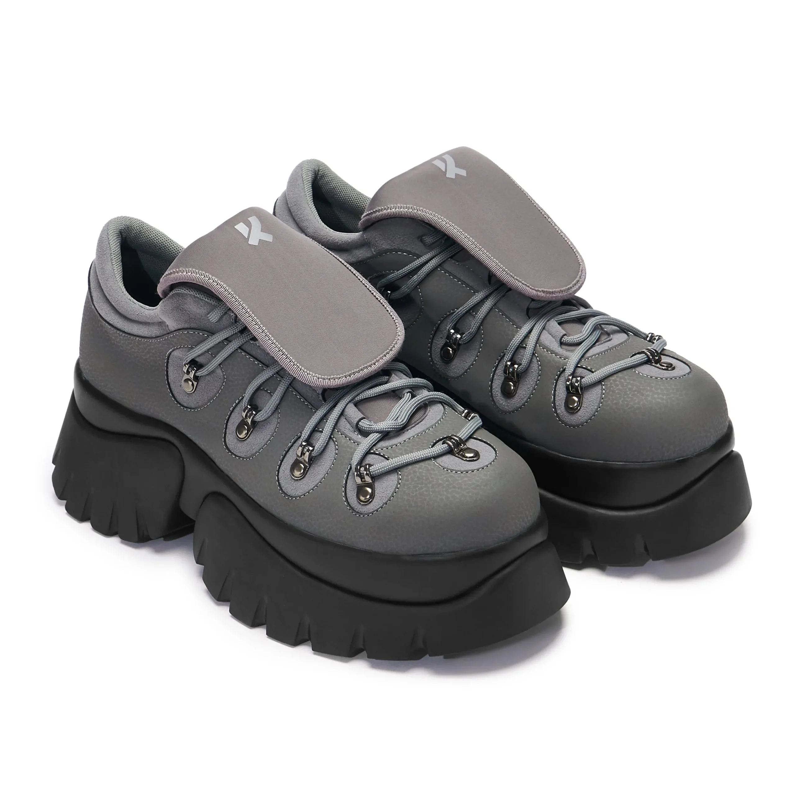 KOI footwear Dawnguard Men's Xtra Platform Trainers - Shadow Black Best Sale
