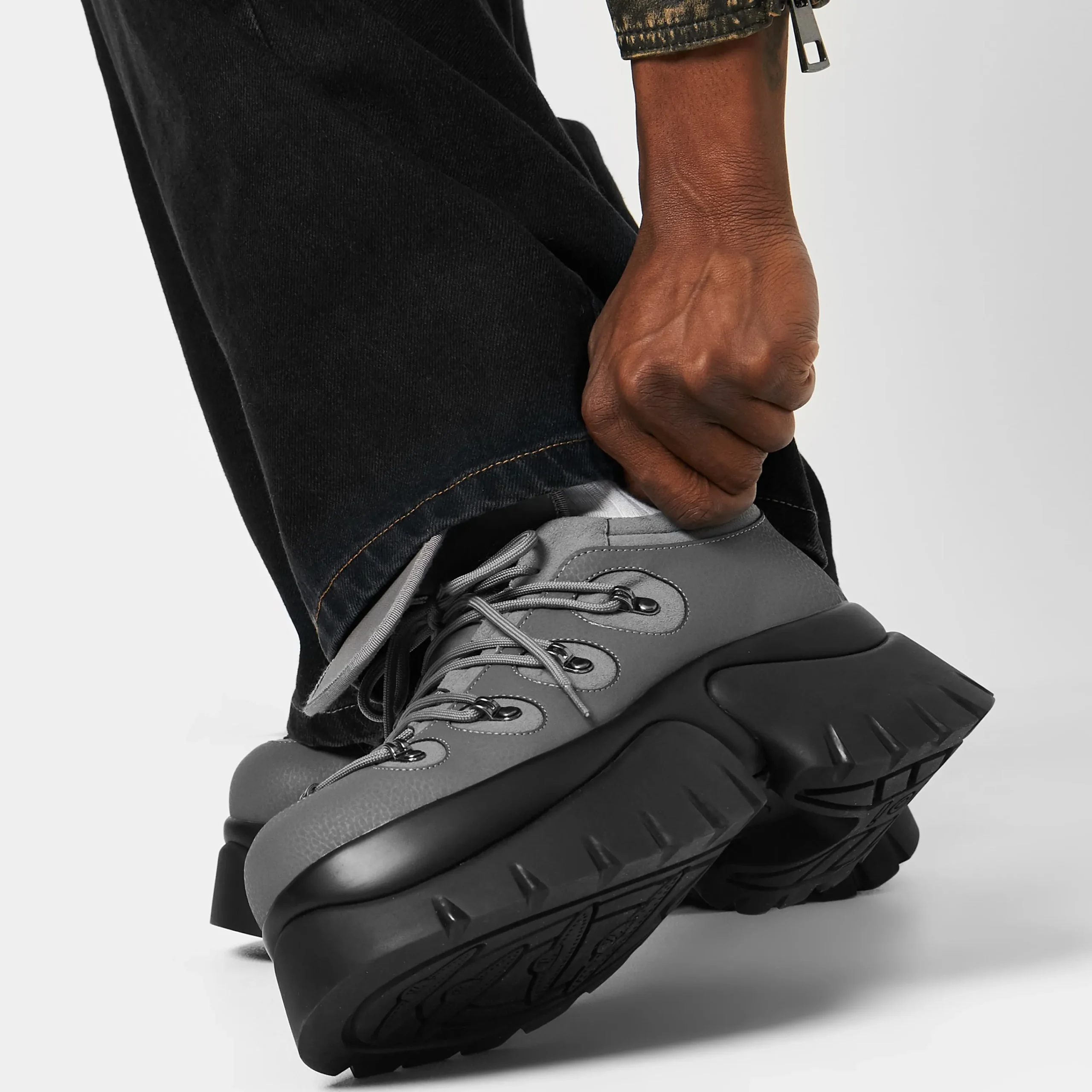 KOI footwear Dawnguard Men's Xtra Platform Trainers - Shadow Black Best Sale