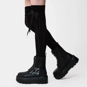 KOI footwear Draco Scale Chunky Stomper Boots - Black Cheap