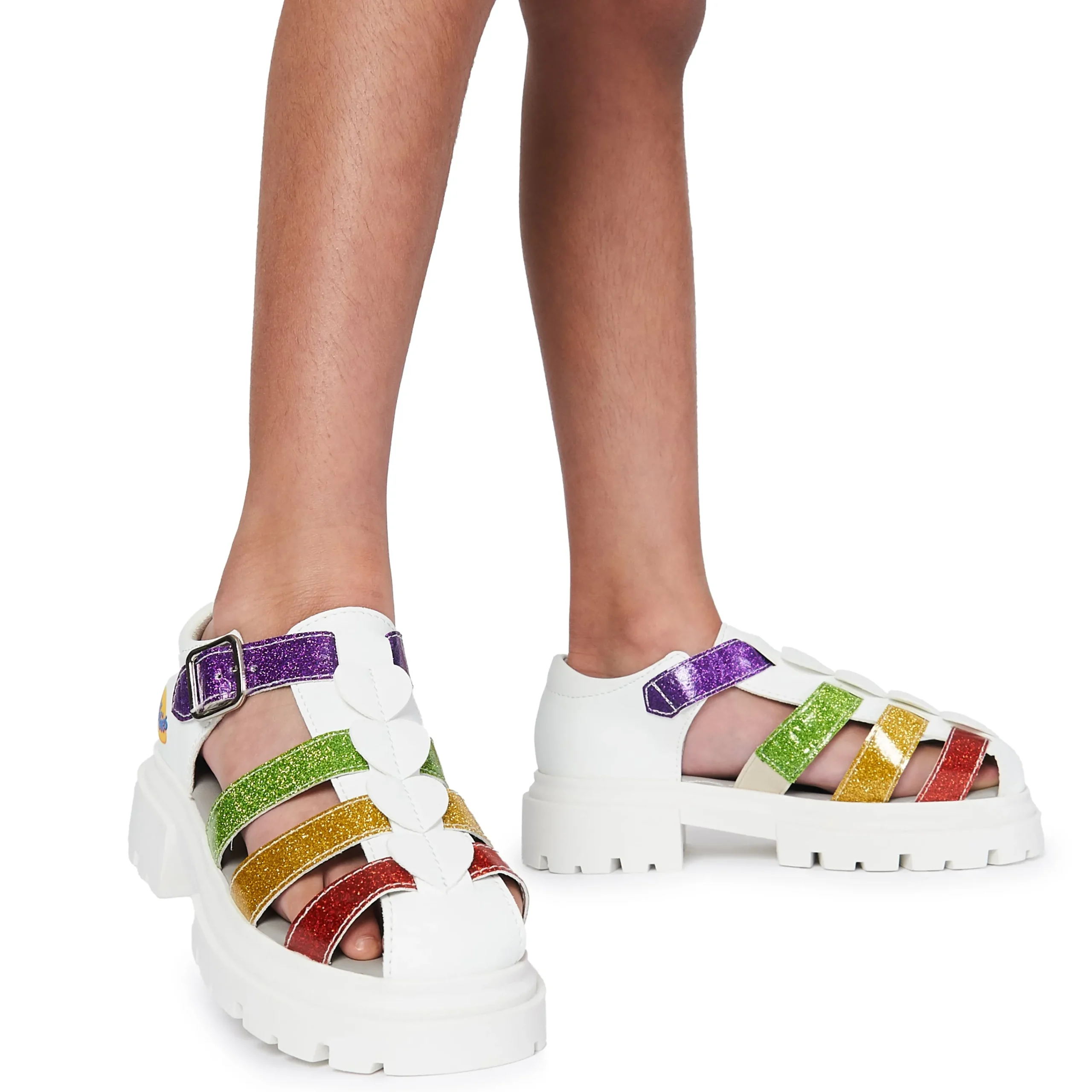 KOI footwear Glitter Trumpets Teletubbies Kidz Sandals - White Best