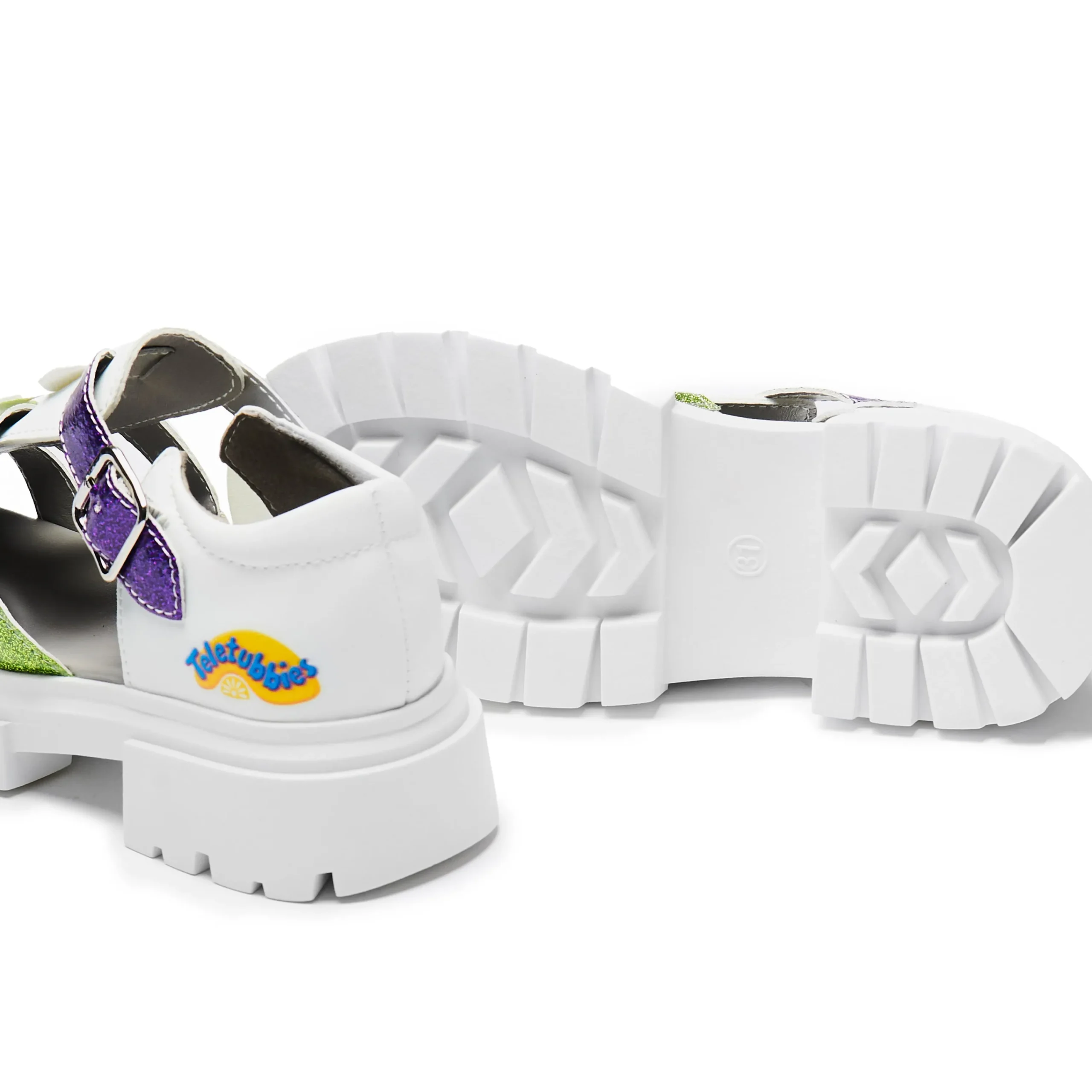 KOI footwear Glitter Trumpets Teletubbies Kidz Sandals - White Best