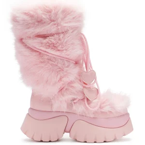 KOI footwear Kawaii Sasquatch Fluffy Snow Boots - Pink Flash Sale