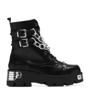 KOI footwear Shackled Shadows Heavy Duty Chain Biker Boots - Black Best
