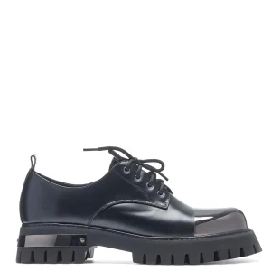 KOI footwear Shelob Men's Metal Toe Cap Shoes Black Flash Sale