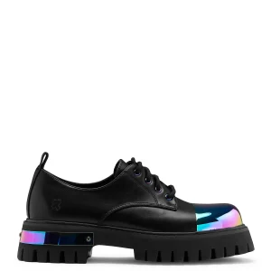 KOI footwear Shelob Rainbow Metal Toe Cap Lace Up Shoes - Black Best Sale