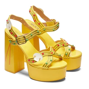 KOI footwear Slurpy Slurp Ramen Platform Heels Yellow Flash Sale