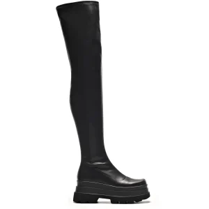 KOI footwear The Elevation Plus Size Thigh High Boots Black Outlet