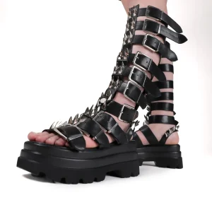 KOI footwear The Mage Resistor Spiked Sandals - Black Flash Sale