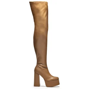 KOI footwear The Redemption Plus Size Thigh High Boots - Khaki Store