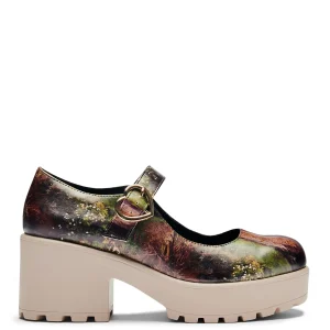 KOI footwear Tira Painting Mary Janes ' Ophelia Edition' Brown Clearance