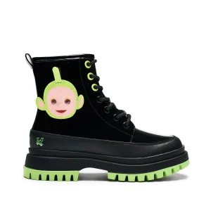 KOI footwear Tubbytronic Teletubbies Kidz Dipsy Head Boots Black Clearance