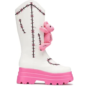 KOI footwear Twisted Teddy Tethers Long Boot - White Discount