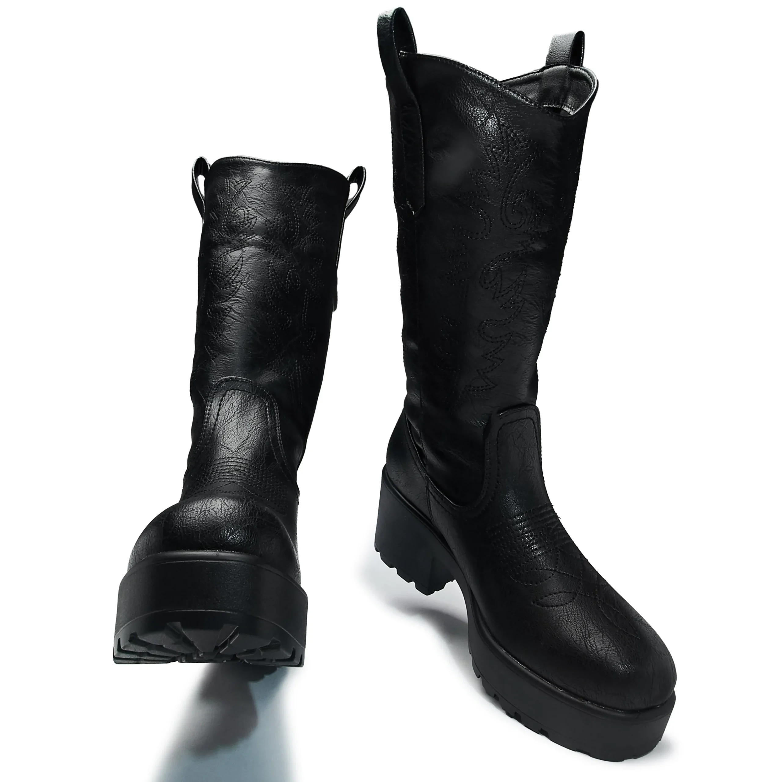 KOI footwear Wintu Long Chunky Western Boots - Vintage Black New